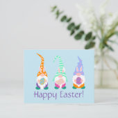 Fun Happy Easter Gnomes Bunny Ears Spring Colors Briefkaart (Staand voorkant)