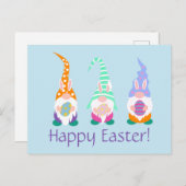 Fun Happy Easter Gnomes Bunny Ears Spring Colors Briefkaart (Voorkant / Achterkant)