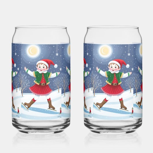 Fun Happy Elf Drinkware Set Blikvorm Glas (Links)