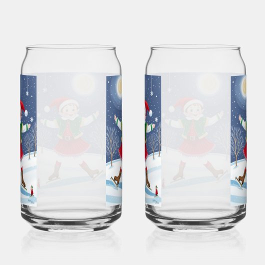 Fun Happy Elf Drinkware Set Blikvorm Glas (Rechts)