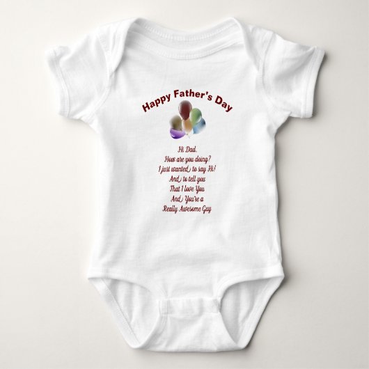 Fun Happy Father's Day-ontwerp Romper (Voorkant)