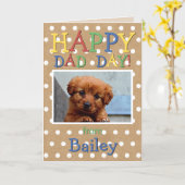 Fun Happy Fathers Day Wish met Hond Foto Kaart (Gele Bloem)