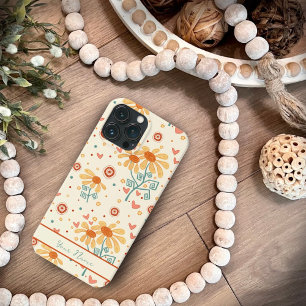 Fun Happy Flowers Leuk Patroon Inspirivity Hoesje