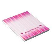 Fun, Happy, Girly Pink en Paarse Stripes Patroon Notitieblok (Schuin)