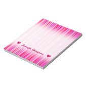 Fun, Happy, Girly Pink en Paarse Stripes Patroon Notitieblok (Linkerzijde)
