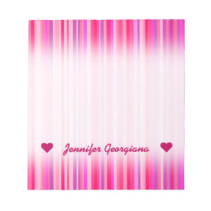 Fun, Happy, Girly Pink en Paarse Stripes Patroon Notitieblok