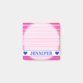 Fun, Happy, Girly Pink en Paarse Stripes Patroon Post-it® Notes (Voorkant)