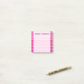 Fun, Happy, Girly Pink en Paarse Stripes Patroon Post-it® Notes (Op bureau)