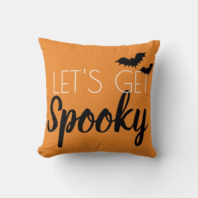 Fun Happy Halloween Bat "Laten we de mond snoeren" Kussen (Voorkant)