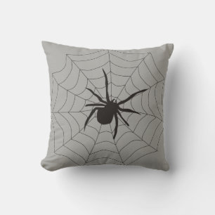 Fun Happy Halloween Black & White Spider Web Kussen