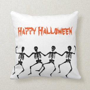 Fun Happy Halloween Dancing Skeleton Kussen