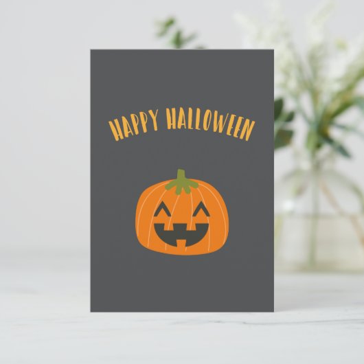 Fun "Happy Halloween" Pumpkin Custom (Staand voorkant)