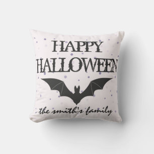 Fun Happy Halloween Trick or treat Bat Burlap Kussen