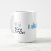 Fun Happy Hanukkah leuke typografie 15 oz Mok (Voorkant links)