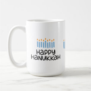 Fun Happy Hanukkah leuke typografie 15 oz Mok