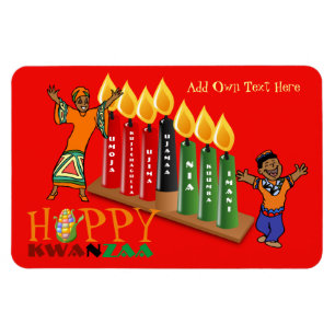 Fun Happy Kwanzaa 7 Principles gepersonaliseerd Magneet