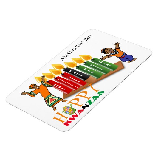 Fun Happy Kwanzaa 7 Principles gepersonaliseerd Magneet (Linkerzijde)