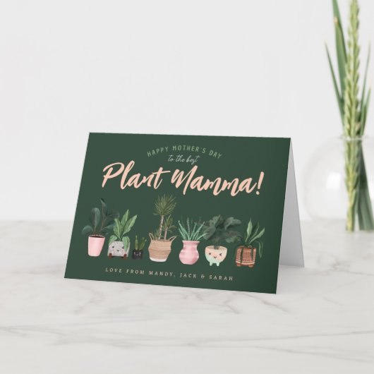 Fun Happy Moederdag voor het beste Plant Mamma Kaart (Voorkant)