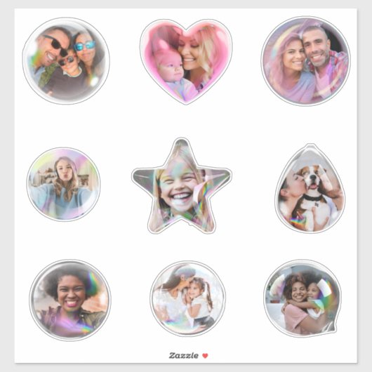 Fun Happy Photo Bubble Custom-Cut Vinyl Sticker (Vel)