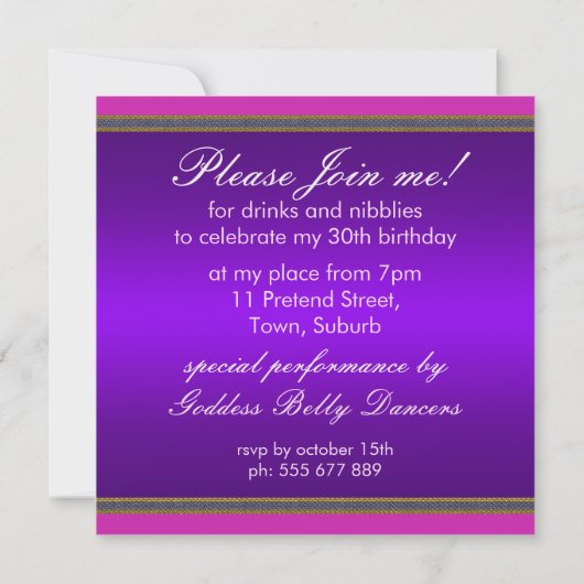 Fun Happy Pink Scrunchy Birthday Party Invitation Kaart (Achterkant)