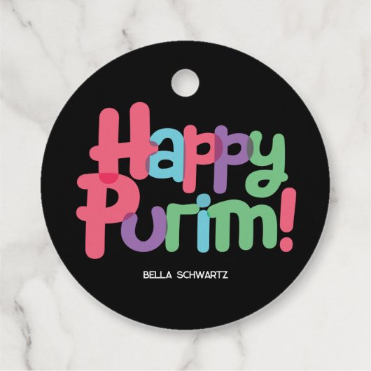 Fun Happy Purim Label (Achterkant)
