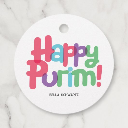 Fun Happy Purim Label (Achterkant)