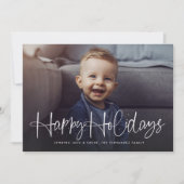 Fun happy script, eenvoudig één foto feestdagenkaart (Voorkant)