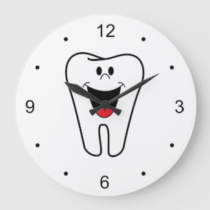 Fun Happy Smiling Tooth voor tandartsen Grote Klok