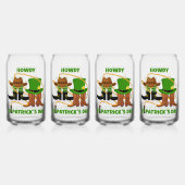 Fun Happy St Patricks Day HOWDY Cowboy Blikvorm Glas (Achterkant)