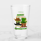 Fun Happy St Patricks Day HOWDY DIA DUIT Cowboy Glas (Voorkant)