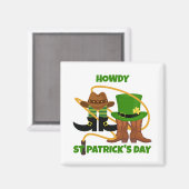 Fun Happy St Patricks Day HOWDY DIA DUIT Cowboy Magneet (Voorkant / Achterkant)