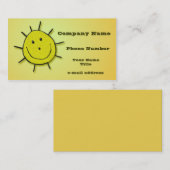 Fun Happy Sun Faux Embroidery Visitekaartje (Voorkant / Achterkant)