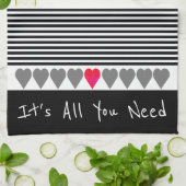 Fun-hartgegevens met moderne streep theedoek (Gevouwen)