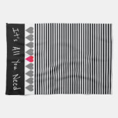 Fun-hartgegevens met moderne streep theedoek (Horizontaal)