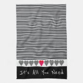 Fun-hartgegevens met moderne streep theedoek (Verticaal)