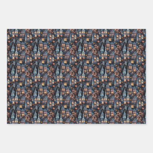 Fun Haunted House Halloween Inpakpapier Vel (Voorkant 3)