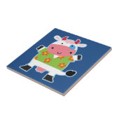 Fun Hawaiian Shirt Cartoon Koe Tegeltje (Zijkant)