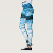 Fun Hawaiian Turquoise Blue Ocean Waves Foto Leggings (Links)