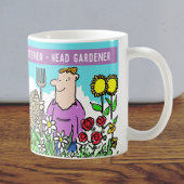 Fun Head Gardener Mok. Voeg jouw naam Keuze toe. Koffiemok
