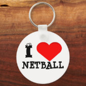 Fun Heart Design I Love Netball Sleutelhanger (Voorkant)