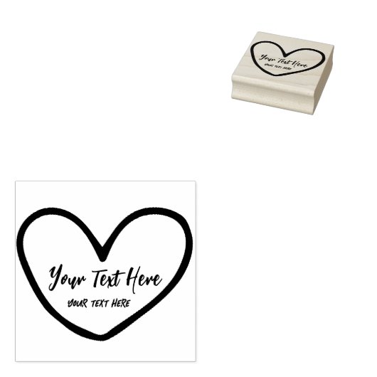 Fun Heart Sharp Wedding Branding Stamp Sjabloon Rubberstempel (Gestempeld)