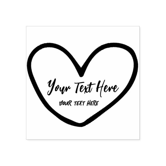 Fun Heart Sharp Wedding Branding Stamp Sjabloon Rubberstempel (Afrduk)