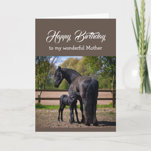 Fun Heart to Heart Moeder Birthday HORSES Kaart (Voorkant)