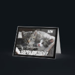 Fun Heart to Heart Son Verjaardag Kattendier Kaart<br><div class="desc">Als je van katten of dieren houdt,  zal deze kaart een glimlach op je gezicht brengen Perfect voor de Zoon die van katten houdt. We kunnen niet altijd oog in oog staan,  maar altijd van hart tot hart</div>