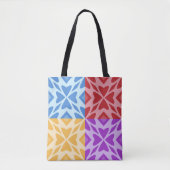 Fun Hearts Bright Color Block Design Tote Bag (Voorkant)