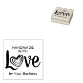 Fun Hearts Handgemaakt met liefdesofferte Rubberstempel (Gestempeld)