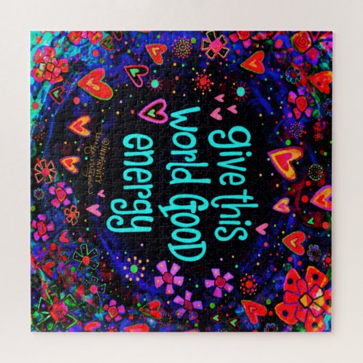Fun Hearts Inspirivity Quotes Uniek Plein Legpuzzel (Horizontaal)