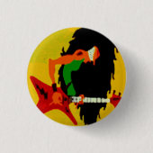 Fun Heavy Metal Guitarist Rock Music Button Badge  (Voorkant)