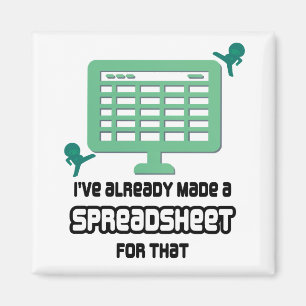 Fun HEEFT AL EEN SPREADSHEET GEMAAKT VOOR DIE DATA Magneet