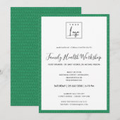 FUN HELDER GROENE DOODLE JE LOGO WORKSHOP EVENEMEN KAART (Voorkant / Achterkant)